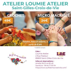 atelier crochet et micro macramé à Saint-Gilles-Croix-de-Vie
