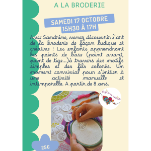 Atelier initiation broderie pour enfants chez Mimi et Yoyo à Bellevigny